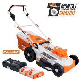 Masina de tuns gazon pe Acumulator RURIS RXI 4344e power alfa up {contine 2 acumulatori+incarcator dublu}