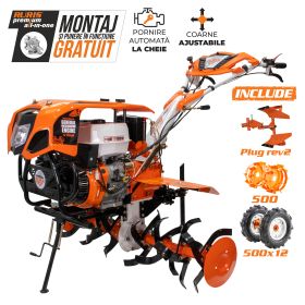 Motosapatoare RURIS 1300 KS + roti cauciuc 5.00-12+plug reversibil rev2+roti metalice 500 13 CP