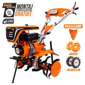 Motosapatoare RURIS 651KSD + roti cauciuc 4.00-8+rarita+roti metalice 400 fara manicot 6 CP