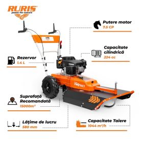Motocositoare profesionala cu functie de mulcire RURIS  999 K 7.5 CP