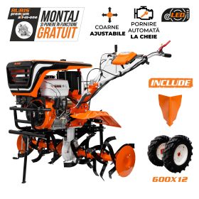 Motosapatoare RURIS 918 K PRO + roti cauciuc 6.00-12  18 CP